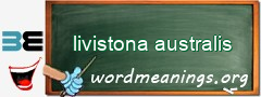 WordMeaning blackboard for livistona australis